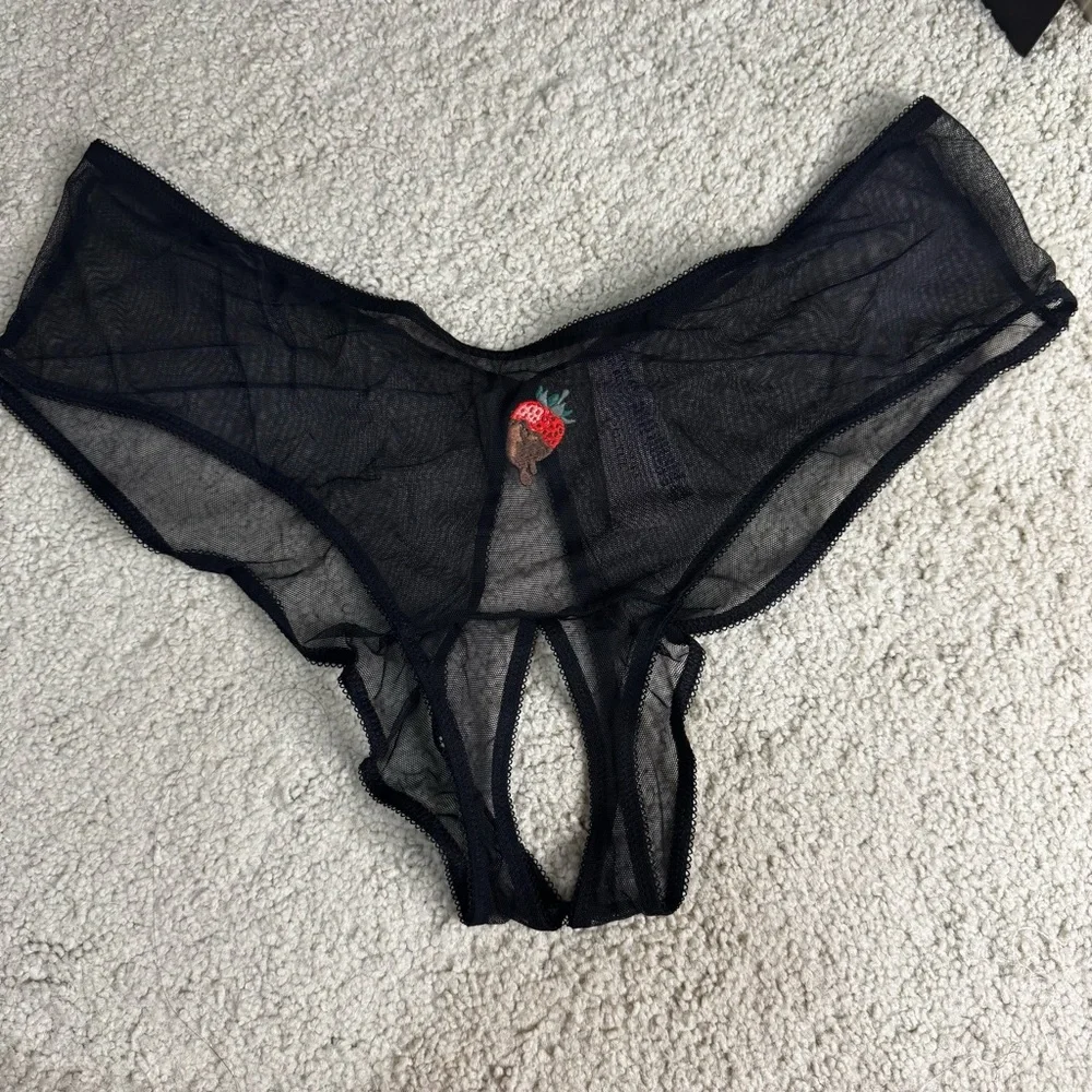 NWT Victoria's Secret Panty Crotchless Mesh Cheeky Size XXL